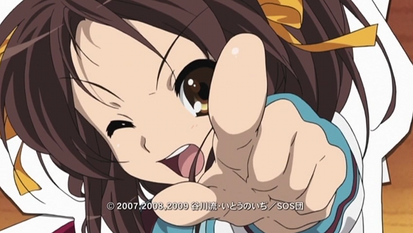 The final scene from the first episode of the new season of Haruhi