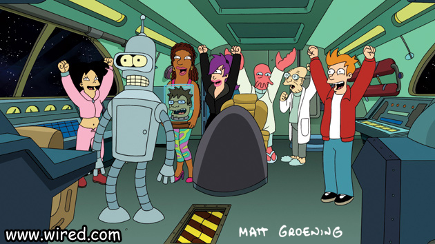 A scene from the first Futurama movie